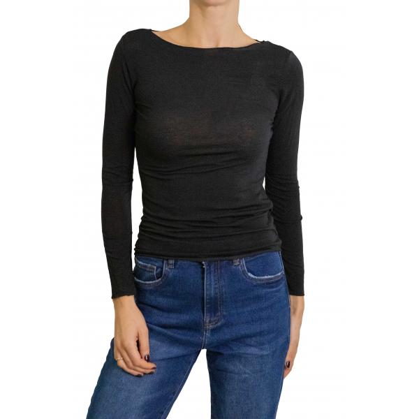 Maglia misto cashmere tinta unita 